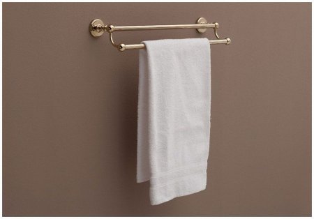 Полотенцедержатель Aquanet 4618D золото двойной 
