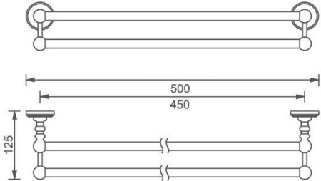 Полотенцедержатель Aquanet 4618D золото двойной 