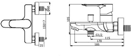 Смеситель для ванны Azario Leya AZ-15920501 Хром 