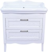 Тумба с раковиной Azario Carolina 90/2 CS00068638 Белая с патиной Серебро