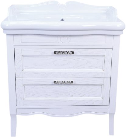 Тумба с раковиной Azario Carolina 90/2 CS00068638 Белая с патиной Серебро 