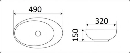 Раковина CeramaLux 78455-1 накладная 