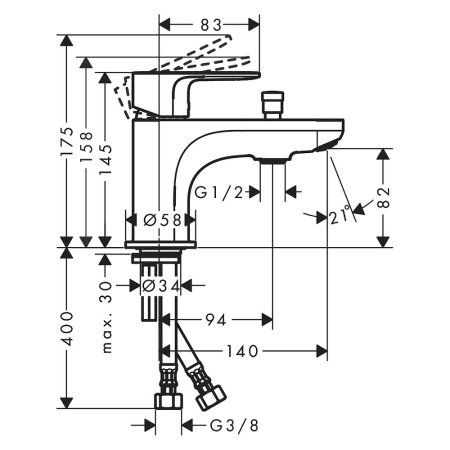 Смеситель Hansgrohe Rebris S Monotrou 72436000 для ванны и душа, хром 