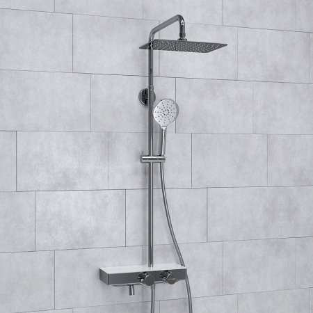 Душевая система WasserKRAFT A113.069.127.CH Thermo с термостатом Хром Белая 