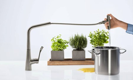 Смеситель Hansgrohe Metris Select M71 14857800 для кухонной мойки, сталь 