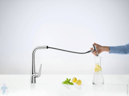 Смеситель Hansgrohe Talis Select M51 72822000 220jet для кух. мойки, с вытяжным изливом 