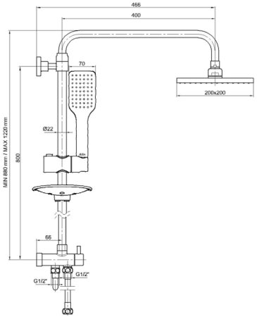 Душевая система E.C.A. Dalia 102158031EX Хром 