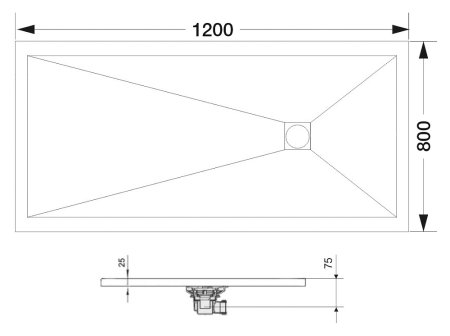 Поддон для душа RGW Stone Tray ST-0128G 80х120 