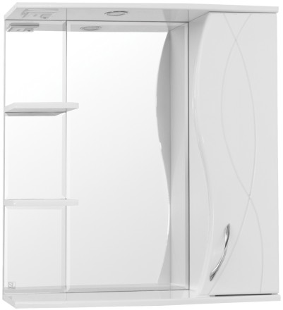 Зеркало со шкафом Style Line Амелия 75 с подсветкой Белый глянец 