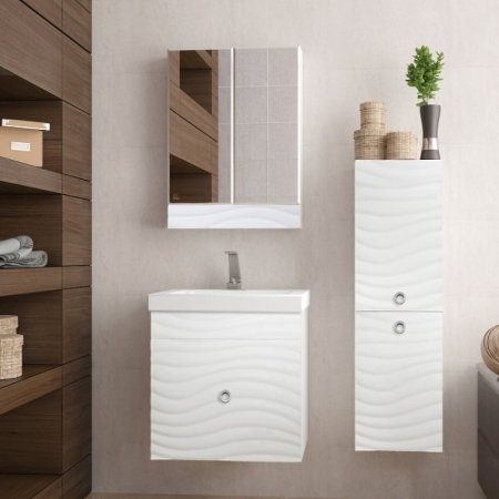 Тумба под раковину Style Line Вероника 60 Люкс Plus ЛС-00000727 подвесная Белый глянец 