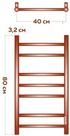Полотенцесушитель электрический (лесенка) Bauedge Stil DB-0035, 40x80 см 