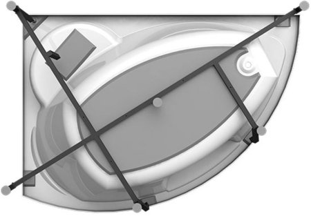 Акриловая ванна Radomir Vannesa Massage Алари 168х120, с гидромассажем, каркасом и экраном, актив, L 