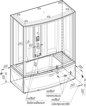 Душевой бокс Radomir Элис 1 правый, стекло прозрачное 
