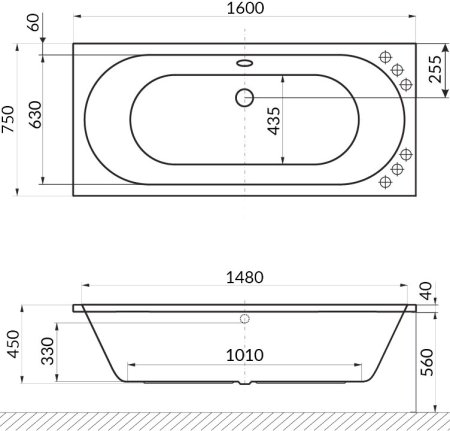 Акриловая ванна Excellent Oceana WAEX.OCE16.ULTRA 160x75 