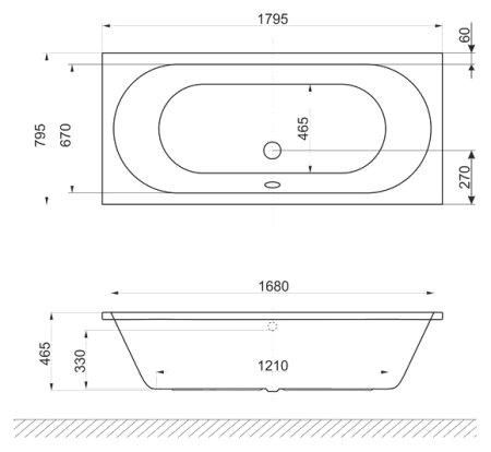 Акриловая ванна Excellent Oceana 180x80 см 