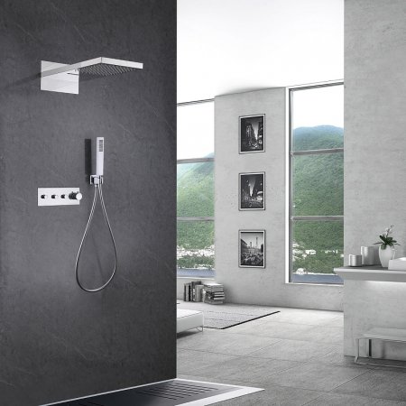 Душевая система Abber Rund AF8752 с термостатом Хром 