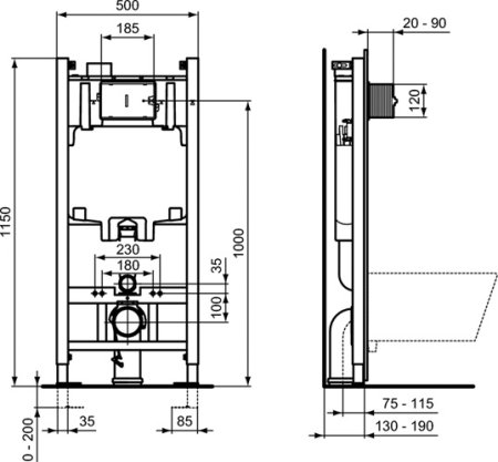 Система инсталляции для унитазов Ideal Standard ProSys Eco Frame 2.0 R0464AA 