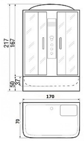 Душевой бокс River Sena 170x70 ТН 10000001807 с поддоном 