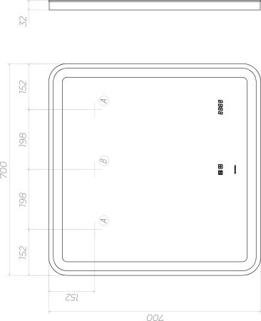 Зеркало VIGO Grani(Bora) Luxe z.GRI.70.Luxe, 70 см 