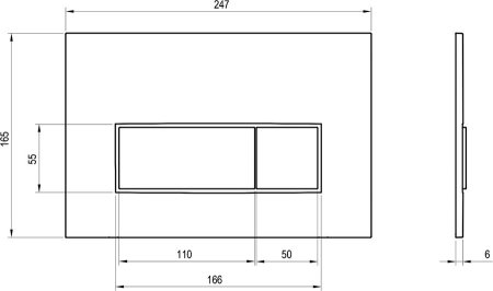 Кнопка смыва Ravak Uni Slim WC черная 