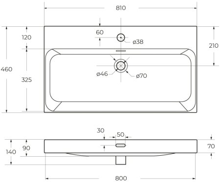 Керамическая раковина BelBagno BB-8078-80 