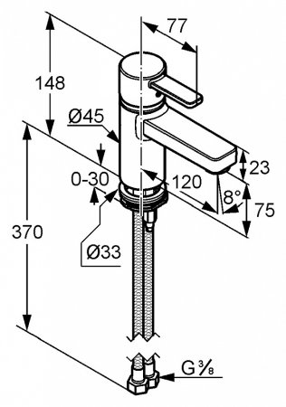 Смеситель Kludi Zenta XL 382519175 для раковины 