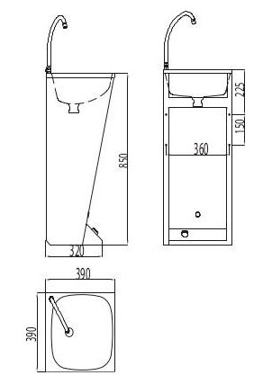 Рукомойник Senda SXL satin w с краном 