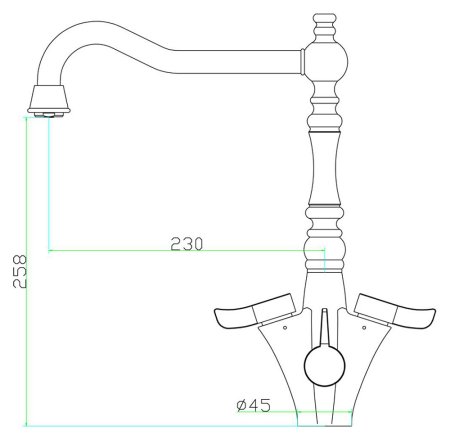 Смеситель для кухонной мойки Zorg Inox Rosso 