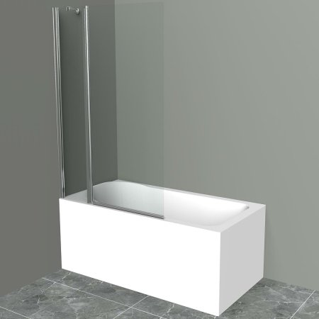 Шторка на ванну BelBagno UNO-V-11-120/150-C-Cr профиль Хром стекло прозрачное 