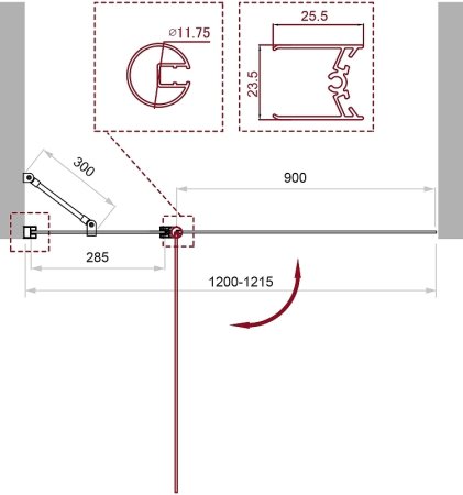 Шторка на ванну BelBagno UNO-V-11-120/150-C-Cr профиль Хром стекло прозрачное 