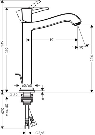Смеситель Hansgrohe Metropol Classic 31303000 для раковины 