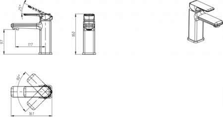 Смеситель Bravat Freya F1367400CP-RUS для раковины 