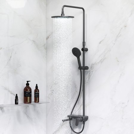 Душевая система AM.PM Like F0780722 Черная матовая 