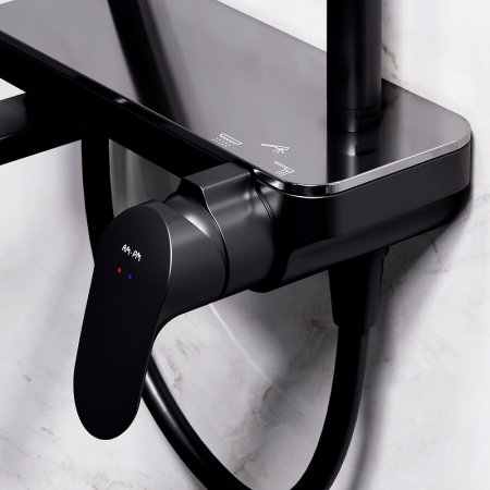 Душевая система AM.PM Like F0780722 Черная матовая 