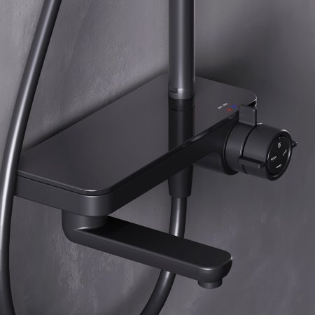 Душевая система AM.PM Like F0780722 Черная матовая 