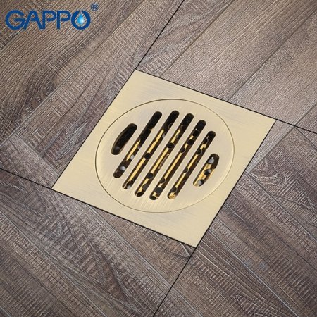 Душевой трап Gappo G81001-4 с решеткой Бронза 