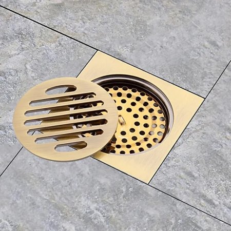 Душевой трап Gappo G81001-4 с решеткой Бронза 