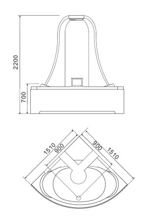 Акриловая ванна Gemy G9069 O 