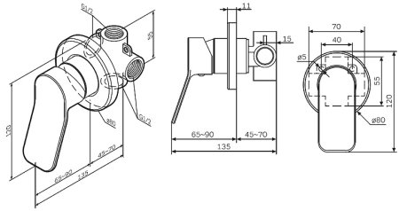 Смеситель для душа AM.PM X-Joy F85A65000 Хром 