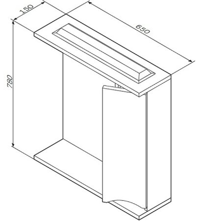 Зеркало со шкафом AM.PM Like 65 R M80MPR0651WG с подсветкой Белый 