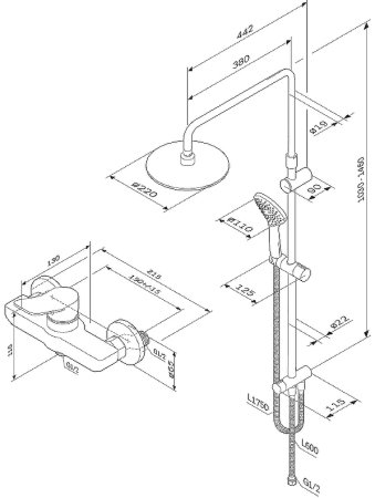 Душевая система AM.PM X-Joy F42885A24 Черная 