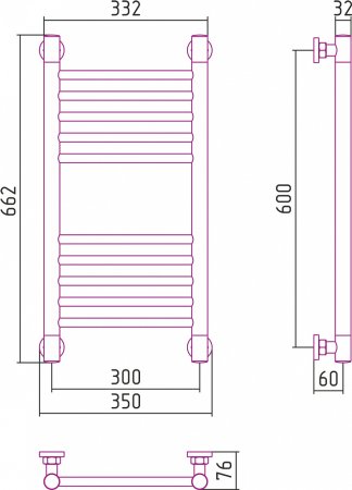 Полотенцесушитель водяной Сунержа Богема+ 60x30 прямая 