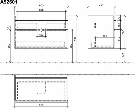 Тумба с раковиной Villeroy & Boch Venticello 100 A92601 glossy white 