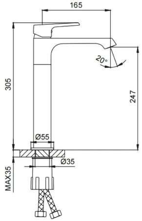 Смеситель для раковины Frap H71-9 F1071-29 Оружейная сталь 