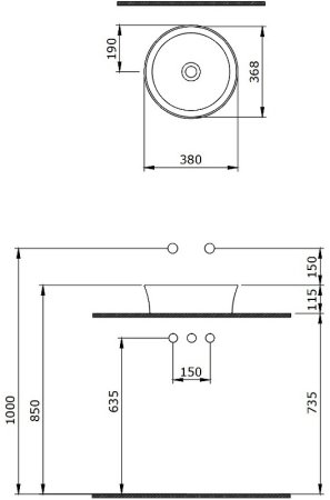 Раковина-чаша Berges Ego SL 38 181291 Голубая матовая 
