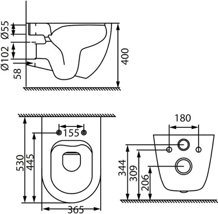 Унитаз Allen Brau Reality 4.32006.AN подвесной Антрацит без сиденья 