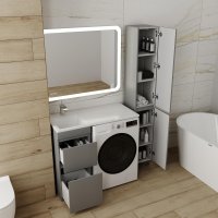 Тумба напольная STYLELINE "Даллас 100" Люкс Плюс серая с рковиной ESTETUS Даллас 1000*480 левый