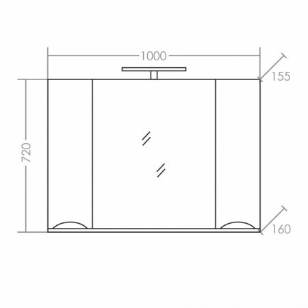 Зеркало-шкаф СаНта Сатурн 100 свет 