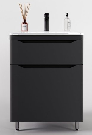 Тумба напольная "Марелла 70" (2 ящ.) Люкс антискрейтч серый, PLUS 