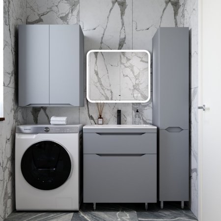 Тумба напольная "Марелла 70" (2 ящ.) Люкс антискрейтч серый, PLUS 